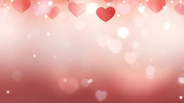 Photo lovefilled background with gentle lighting hearts and space for heartfelt messages