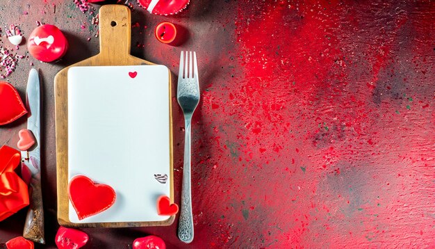 Photo lovefilled delights a lovely assortment for valentine's day dinner with ample copy space