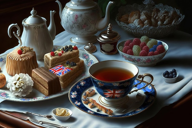 A lovely afternoon tea service in England including sweets and nibbles