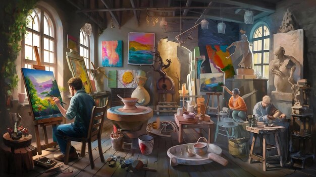 Lovely art studio compositio