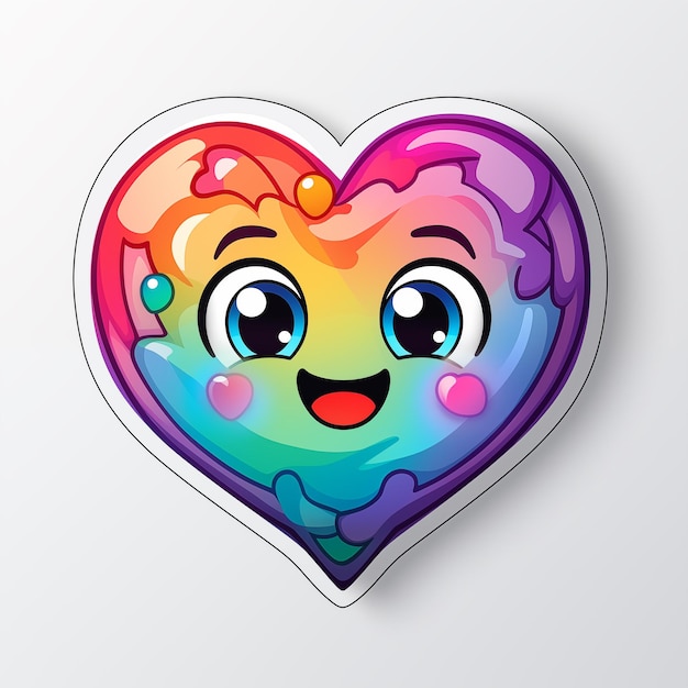 Photo lovely big smiley eyes emoji heart sticker