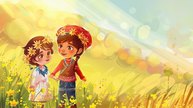 lovely couple of kids for childrens kids book