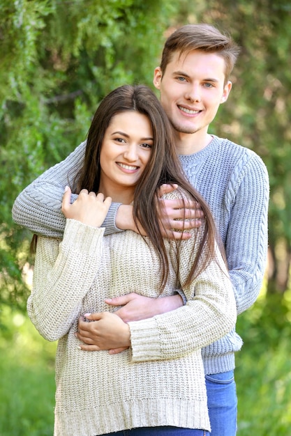 Lovely couple in park