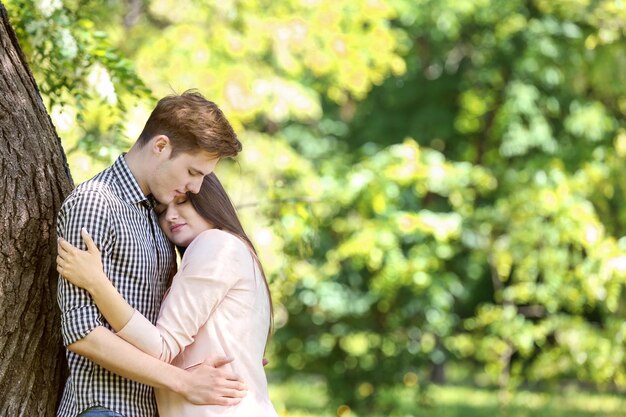 Lovely couple in park