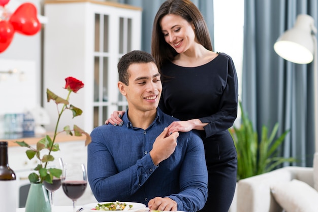 Lovely couple spending time together on valentine's day