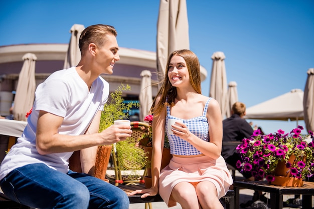 Lovely couple together in the city