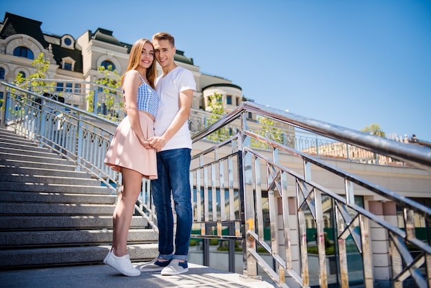 Lovely couple together in the city