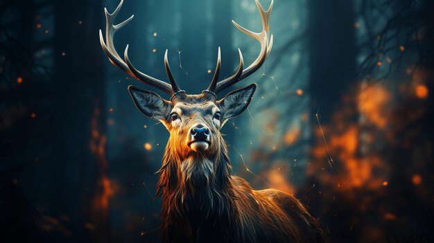 森の中の素敵な鹿 自然界の野生動物