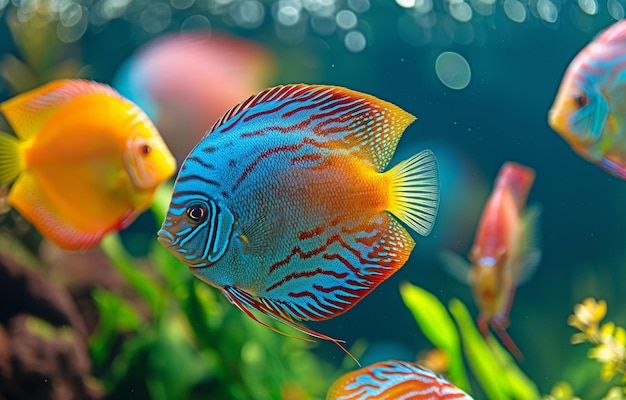 Foto bel pesce disco nell'acquario