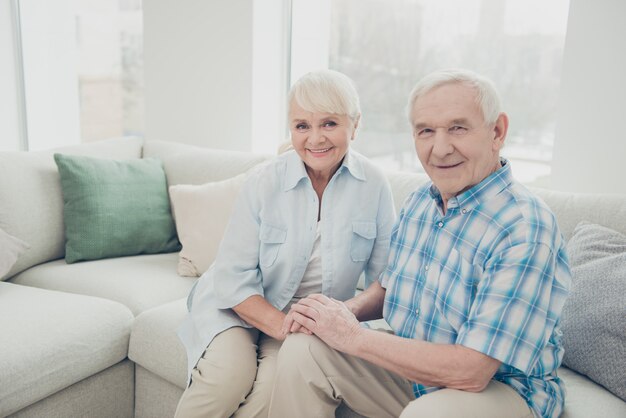 lovely elderly couple at home