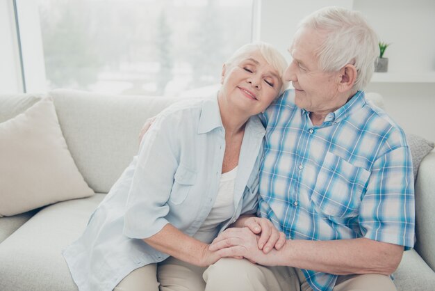 lovely elderly couple at home