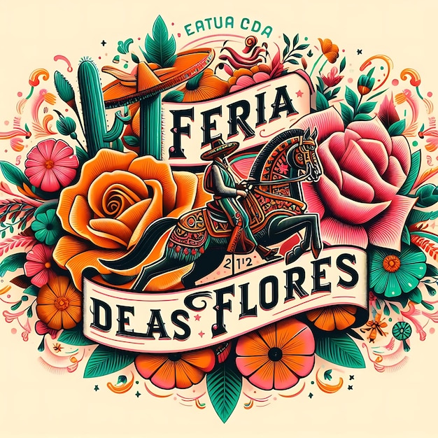Photo lovely feria delas flores with realistic style