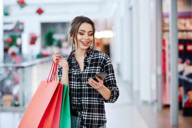 Lovely girl at shopping mall