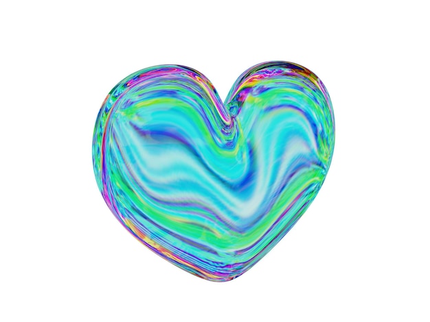 Lovely glass heart 3d render