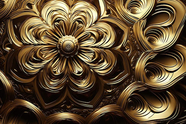 Lovely gold color ornamental background design fantastic ornamental mandala design