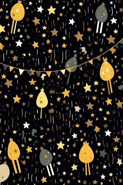 Photo lovely hand drawn party seamless pattern