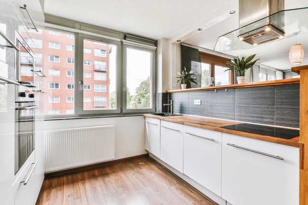 Lovely kitchen with wooden countertops