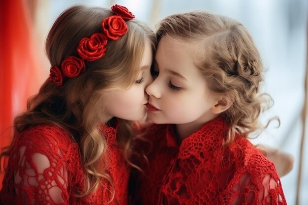 Lovely Lace girls in valentine photo