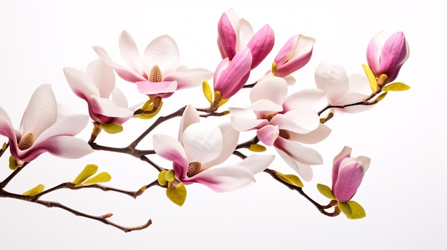 a lovely magnolia arrangment set against a white backdrop