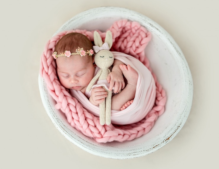 Photo lovely newborn sleeping
