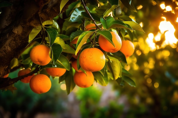 Lovely Orange Fruit Hanging In A Tree