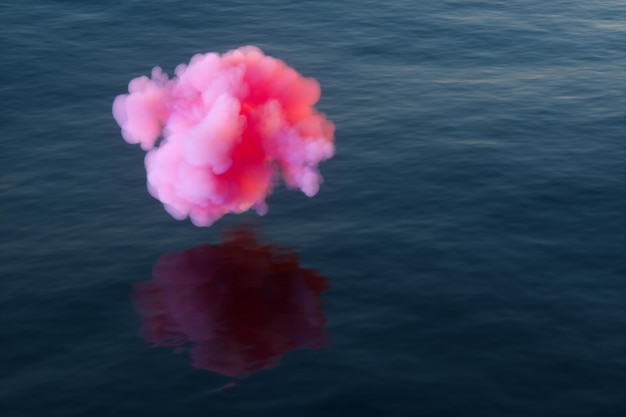 Photo the lovely pink cloud on the ocean 3d rendering