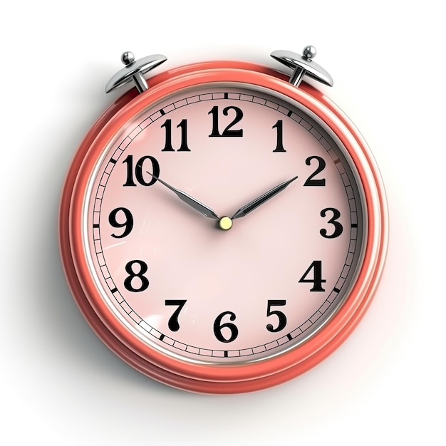 Lovely red clock icon alarm clock hours