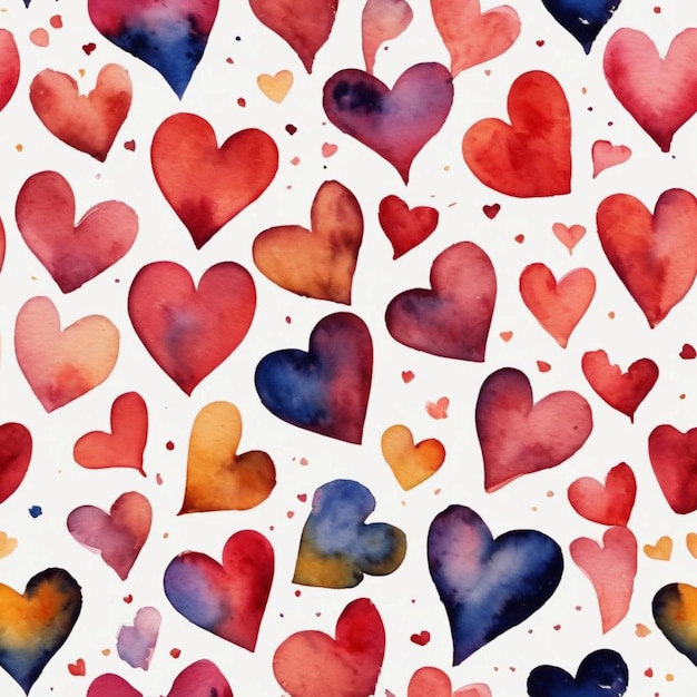 A lovely seamless pattern of watercolor hearts that would make a great background for any project