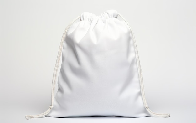 Lovely Soft Drawstring Bag Isolated on White Background