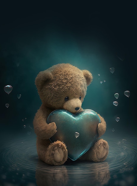 Lovely Teddy Bear Falling In Love Background