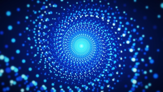 a lovely tunnel of particles depth of field