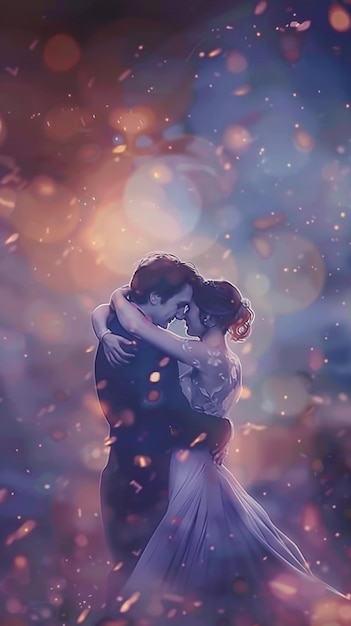 lovely wedding couple illustration for invitation card