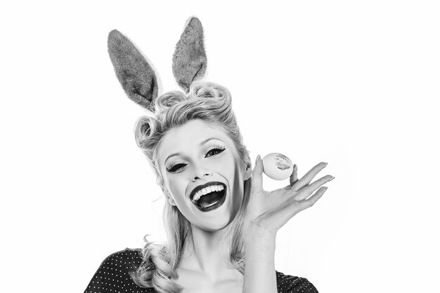 Lovely woman in rabbit costume. Lovely woman in rabbit costume. Hunting eggs. Pretty girl hunts for