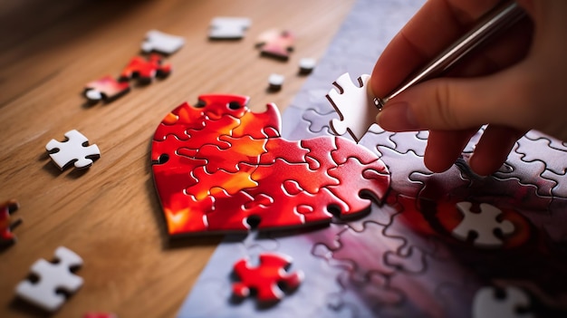 Foto lovepuzzle harmony completano insieme un puzzle di cuore