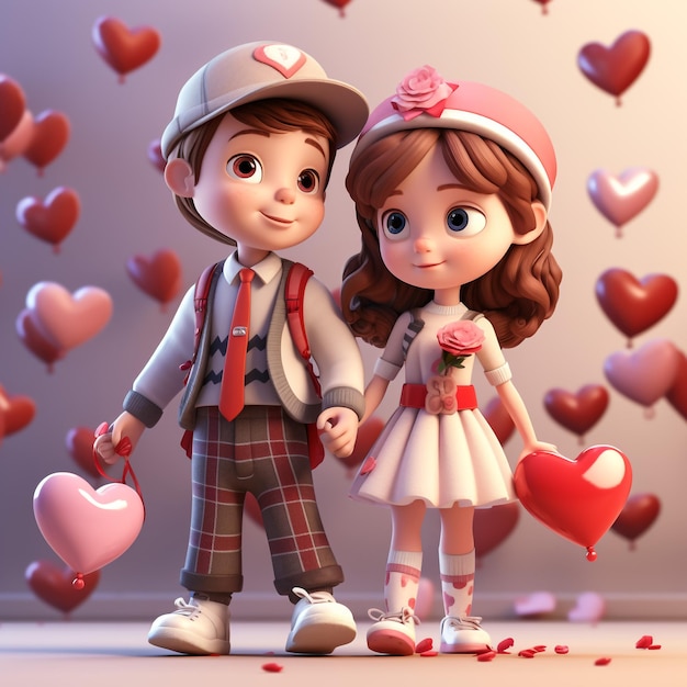 Lover couple hug heart together cartoon illustration