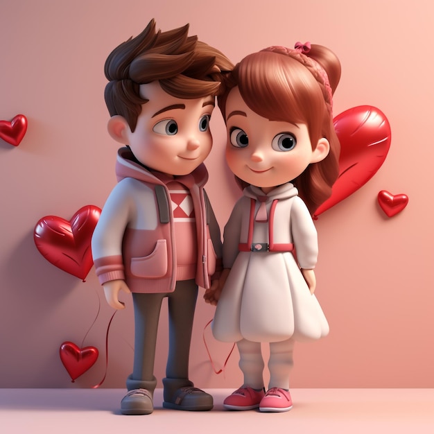 Влюбленная пара обнимает сердце вместе иллюстрация мультфильма