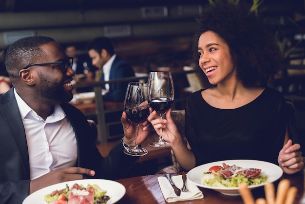 Lovers man and woman talking on a date.