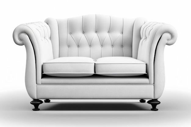 Loveseat On A White Background Generative AI