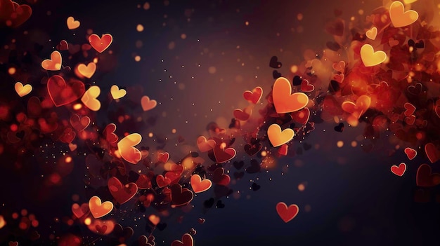 A lovethemed background for a greeting card with hearts AI generated