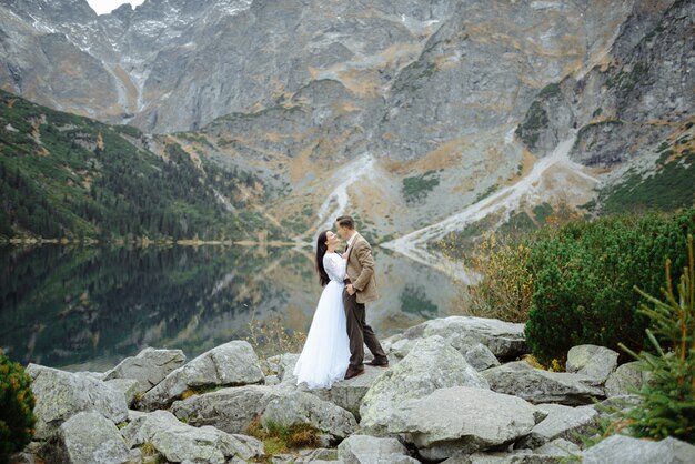 Loving couple at the lake