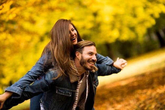 Loving couple in the park