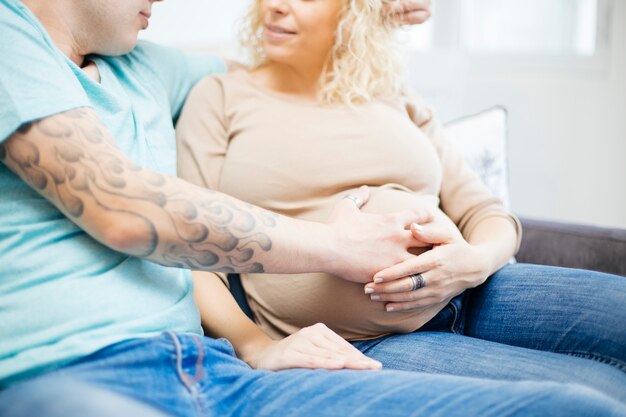 Loving couple wait for baby