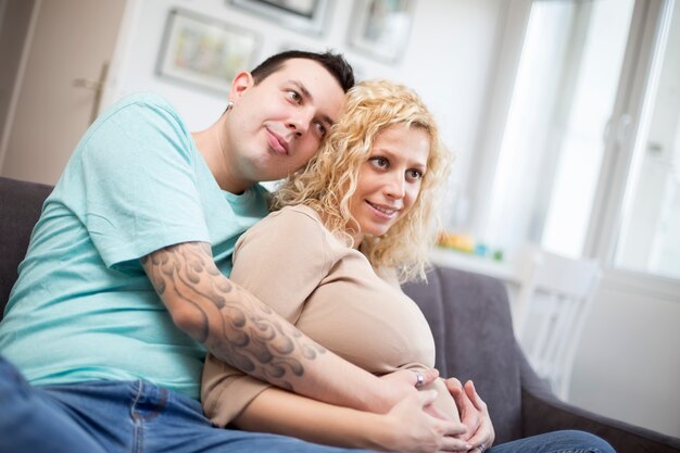 Loving couple wait for baby