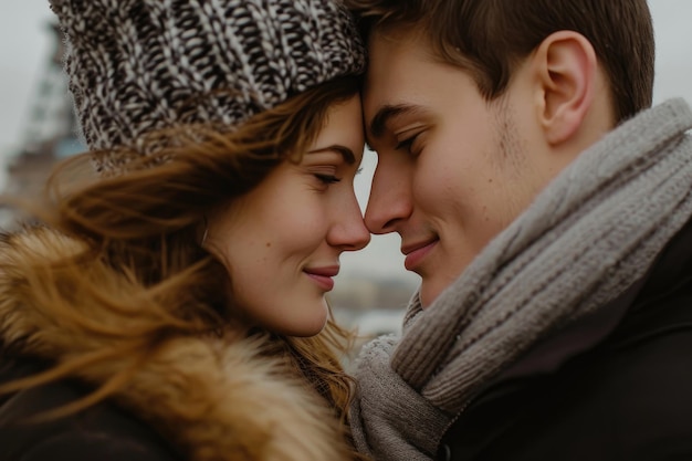 A loving couple in a warm embrace against the backdrop of iconic Parisian charm