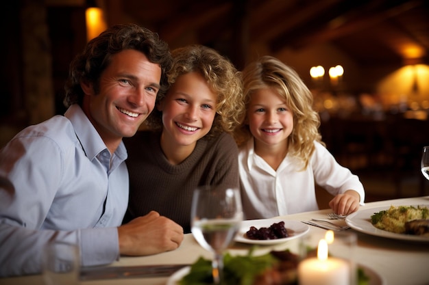 Photo loving family at the dinner table