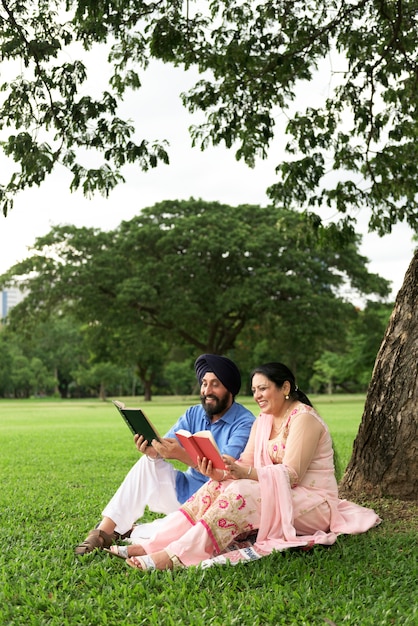 Loving senior Indian couple