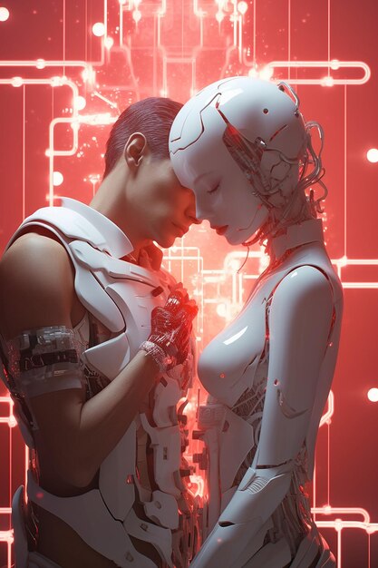 Photo loving you is complicated octane render surreal bright white neon futuristic scifi ultrarealistic