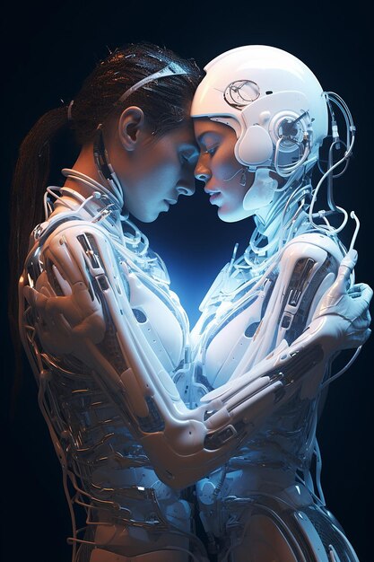 Photo loving you is complicated octane render surreal bright white neon futuristic scifi ultrarealistic