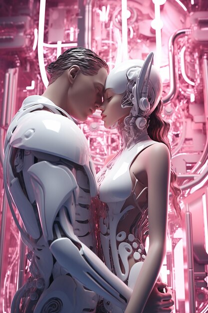 Loving you is complicated octane render surreal bright white neon futuristic scifi ultrarealistic