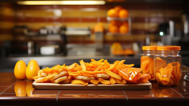 Low Angle Fast Food Countertop Inside a Restaurant